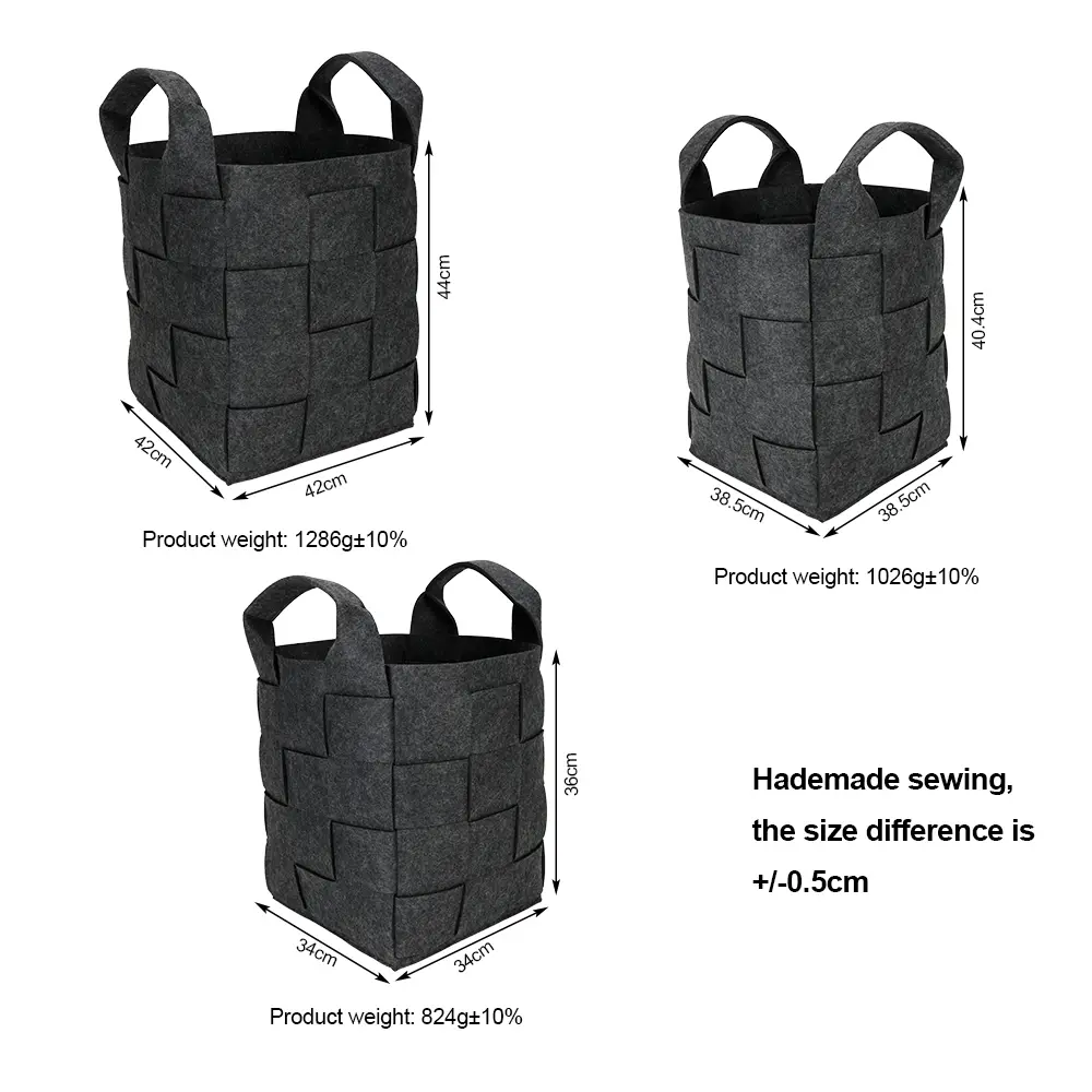 Discount BSCI Sustainable Fabric Woven Felt Storage Basket Laundry Hamper Storage Organizer with Handles Supplier, Quotes
