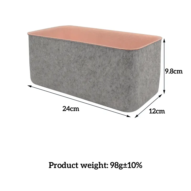 Discount Felt Desk Drawer Organizers Dividers Small Shallow Felt Storage Box for Office Suppliers Closet Cabinet Makeup Companies, Company