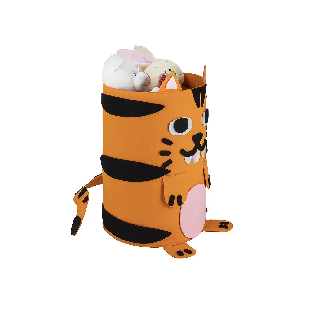 Famous Cartoon Animal Felt Toy Storage Basket with Customized Logo Felt Laundry Hamper Quotes, Company