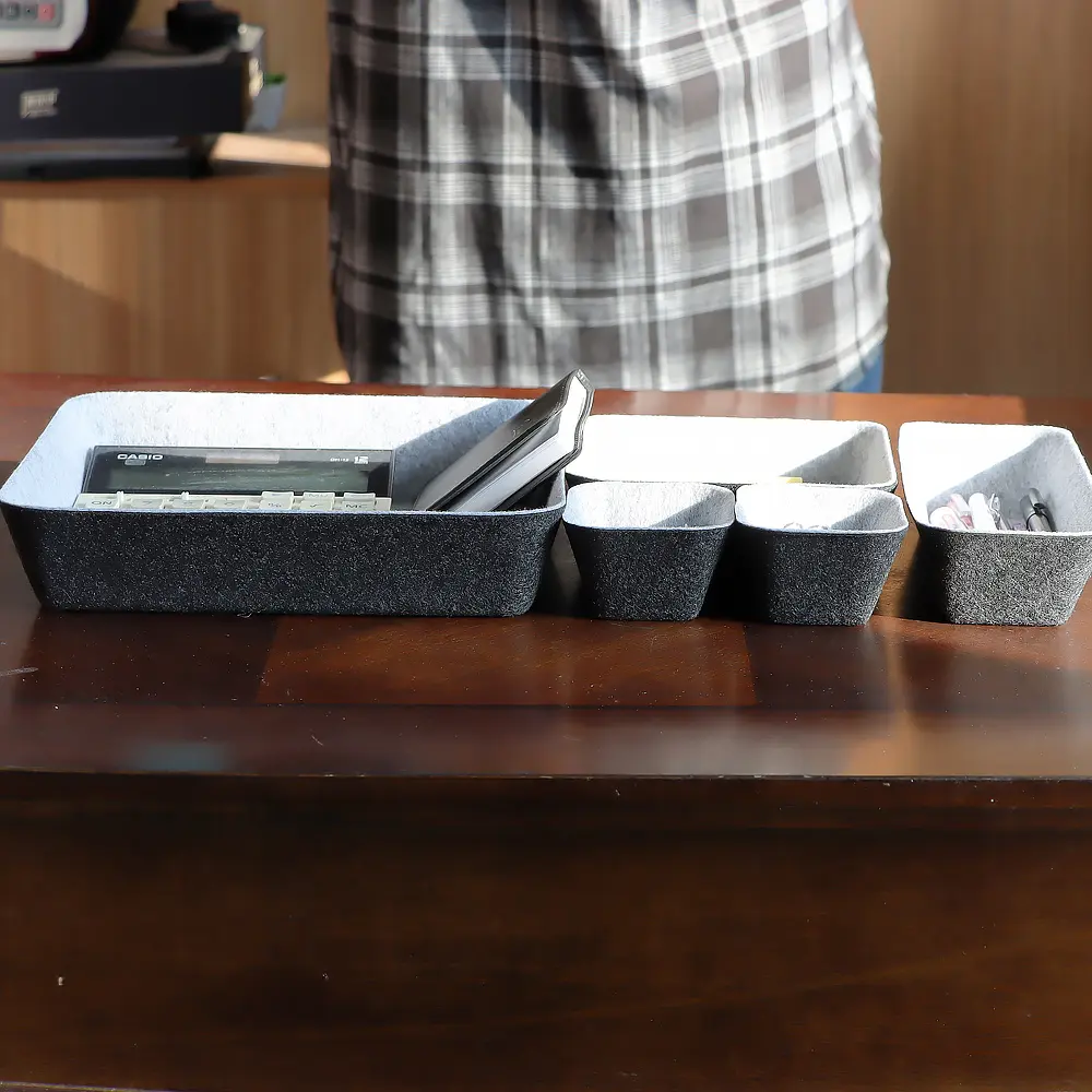 Wholesale Felt 5 Piece Desk and Drawer Organizer Tray Set Pricelist, Product