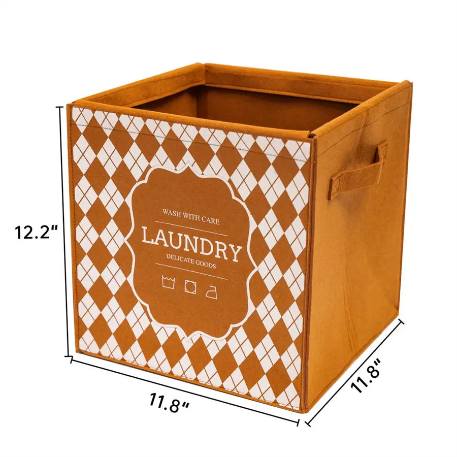 Felt Collapsible Storage Bins with Handles Foldable Dimension