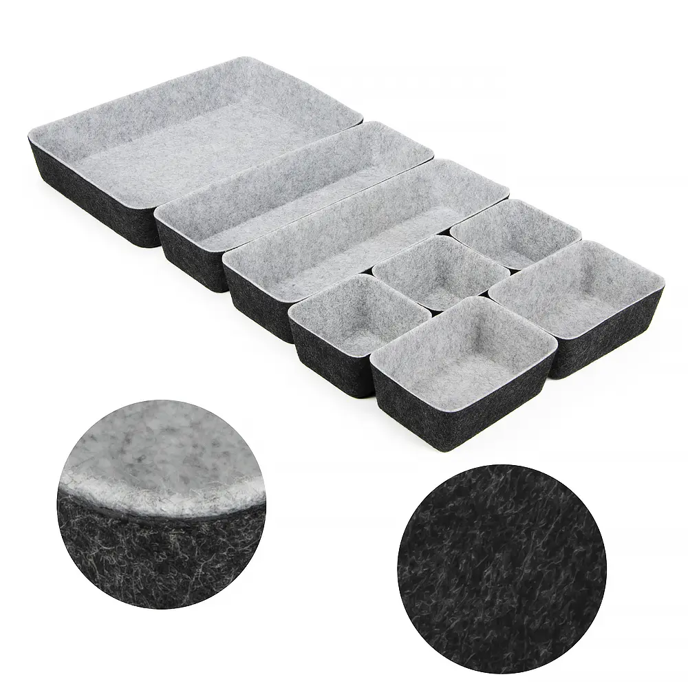 Famous 8-Piece Felt Drawer Organizer Set | Custom Modular Desk Bins Exporter, Products