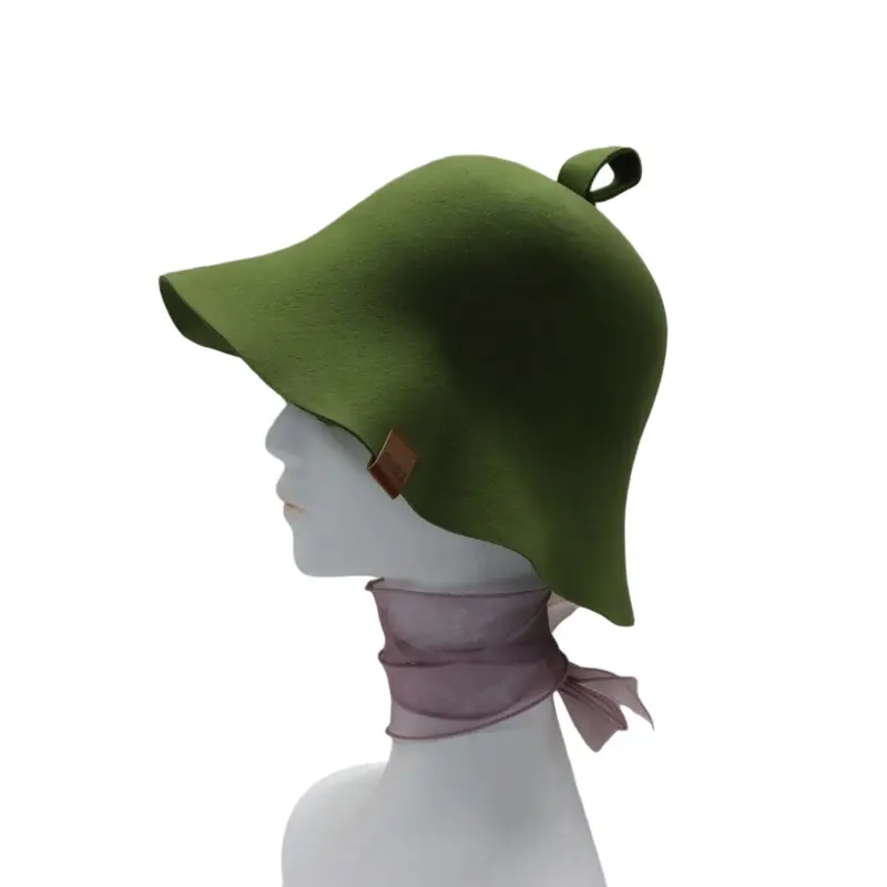 China New Arrival Luxury Merino Wool Soft Reusable Custom Embroidery Logo Sauna Hat for Cooling and Hair Care Unisex Adult Exporters, Quotes