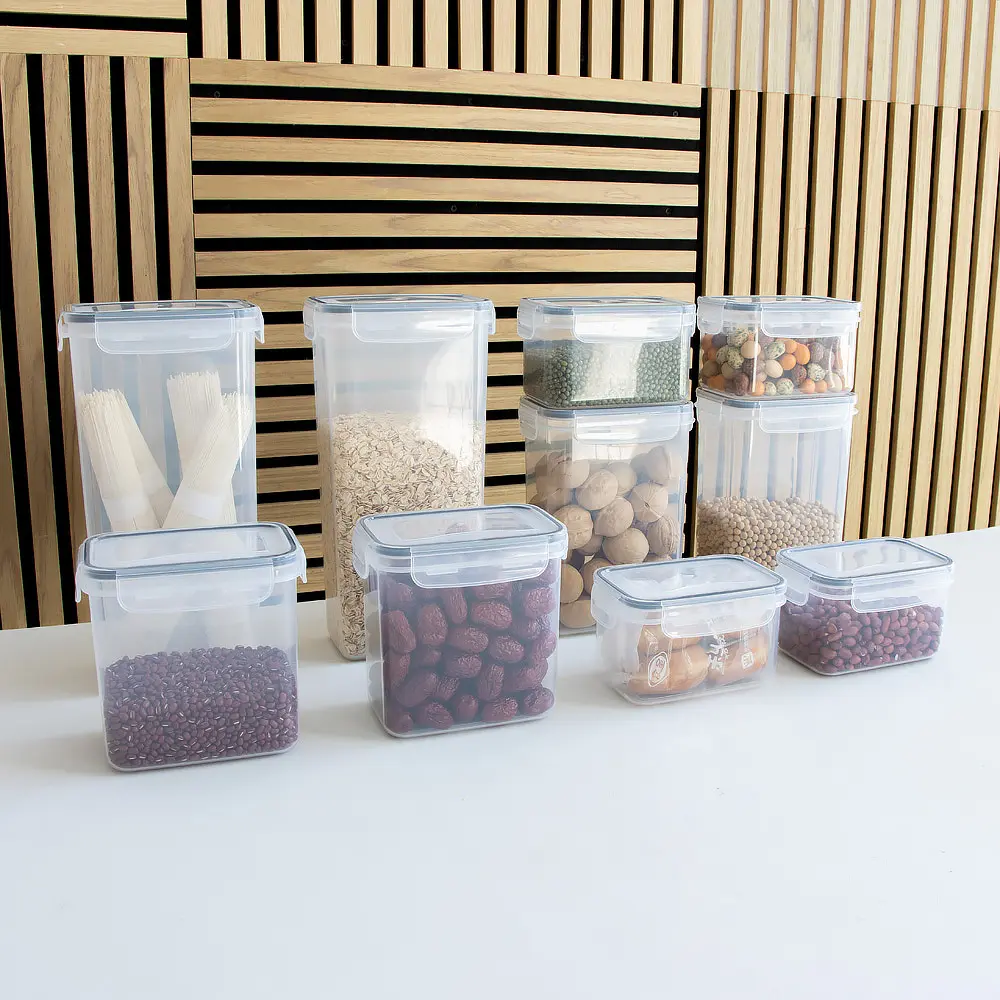 Discount Different size Transparent Plastic Food Storage Boxes Cereal Container Dry Food airtight food storage bin Factory, Companies