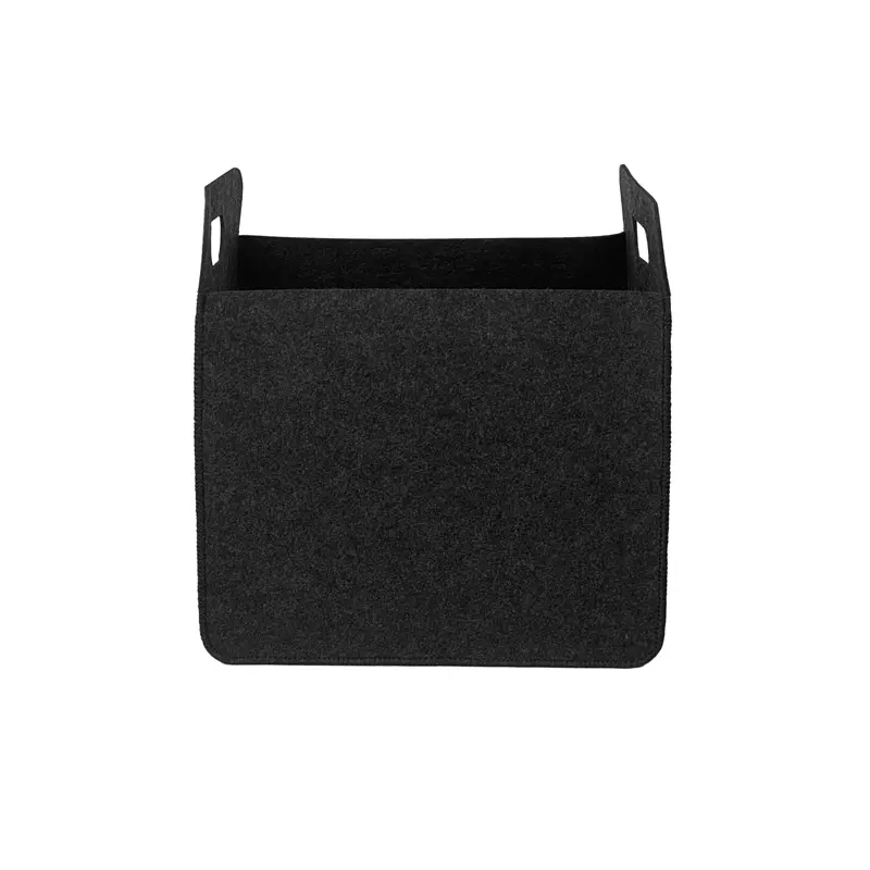CE Certification BSCI Qualified Felt Storage Basket Black Color Foldable Toys Storage Basket Felt Factory, Product