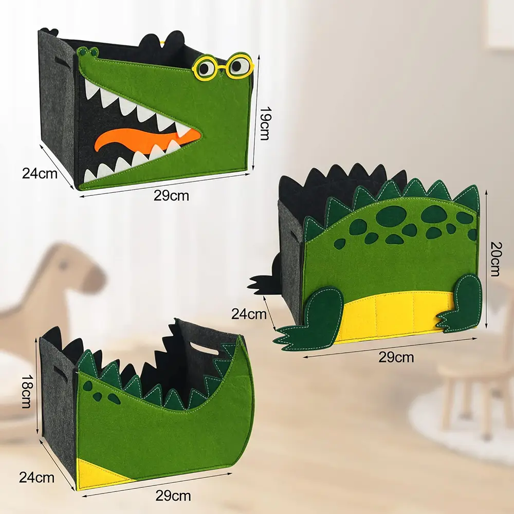 Cheap Removable Felt alligator storage box Cartoon children's toys storage bag Felt organizer removable storage box Factories, Exporter