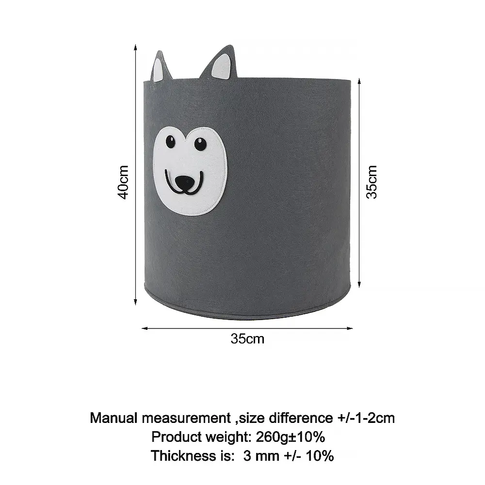 Wholesale High Quality Cartoon Animal Felt Storage Basket with Large Capacity Children's Toy Storage Basket Factory, Companies