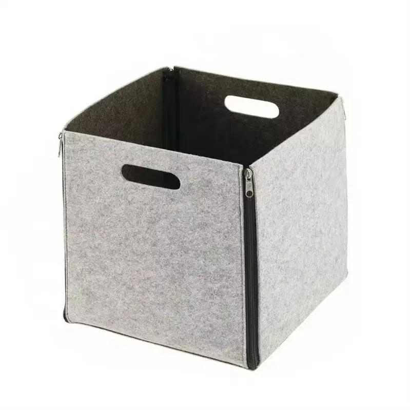 ODM Household foldable cube felt storage box with zipper for kids toys Companies, Company