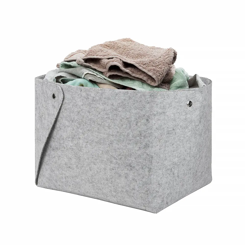 CE Certification Best Selling Modern Felt Storage Basket with Removable Snap Button Storage Basket Supplier, Factory