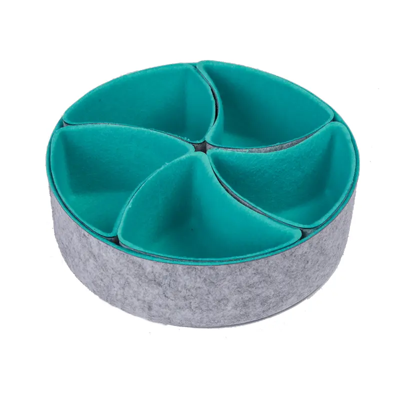 Discount Modern Set of 6PC Felt Fabric Drawer Organizers round Shape Felt Storage Baskets for Tableware Stylish Desk Organizers Company, Product