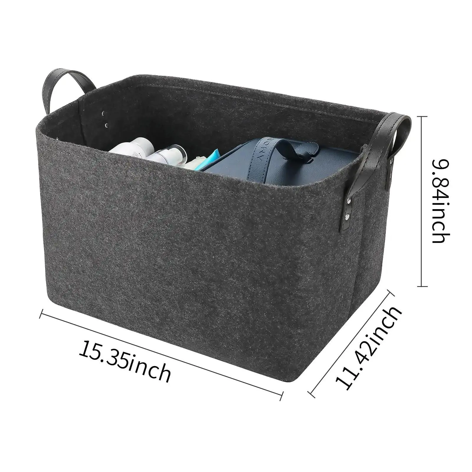 Cheap Large Eco-Friendly Felt Living Room Storage Basket with Handles Manufacturers, Supplier