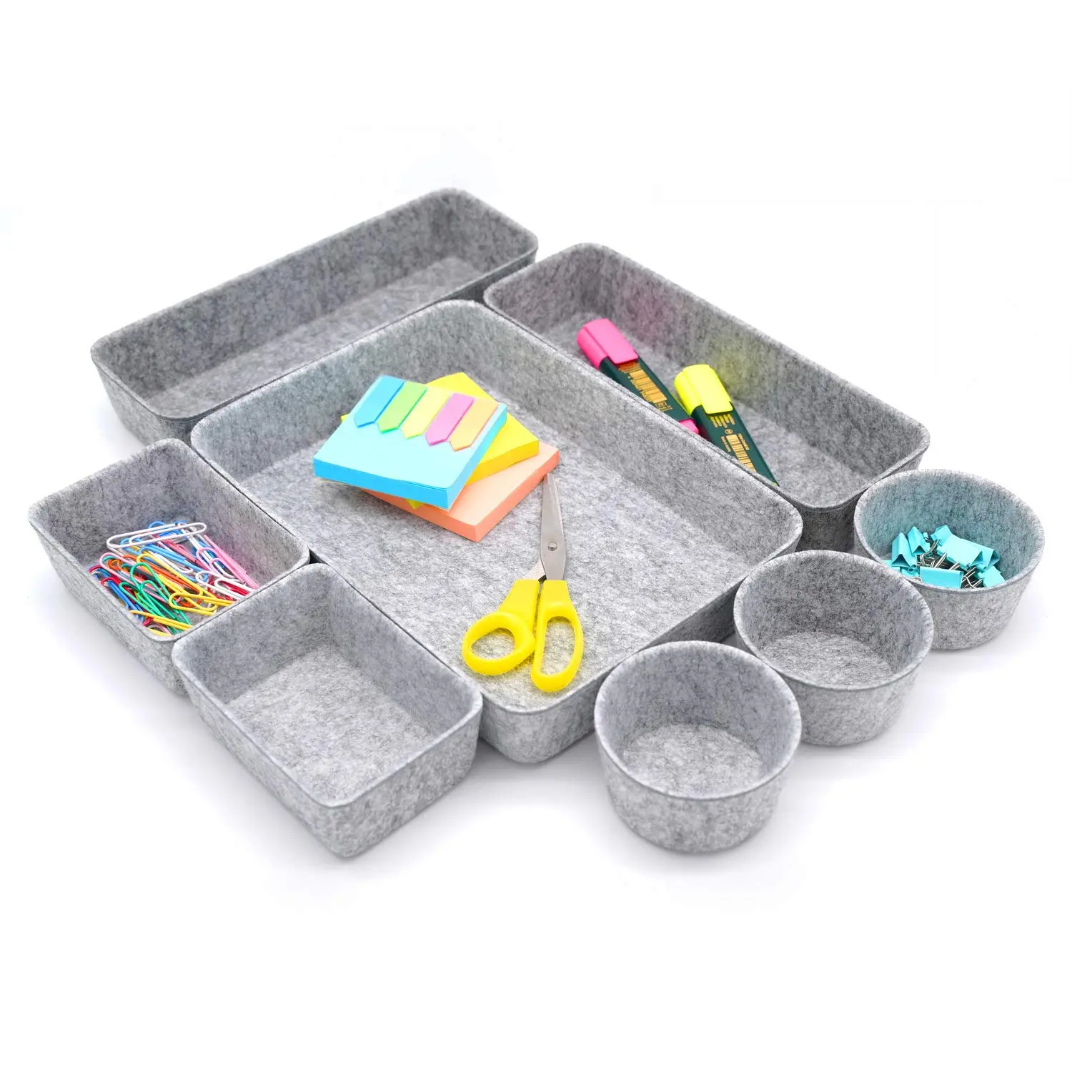 China Set of 8 Felt Storage Bin Felt Drawer Organizer Set Desk Organizer Drawer Dividers Supplier, Product