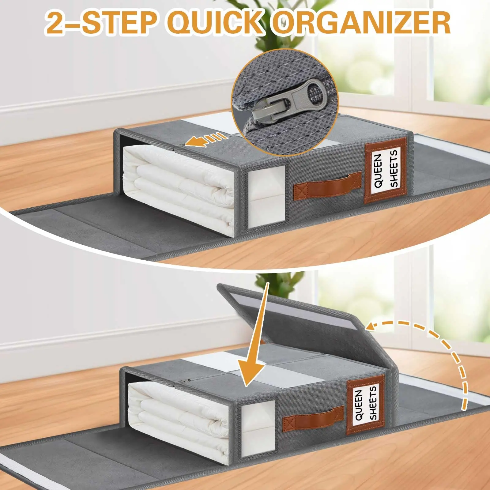 CE Certification Folding Gray color Bedding Sheet Organizer and Storage Linen Closet Organizers Bed Sheet Organizer Suppliers, Service