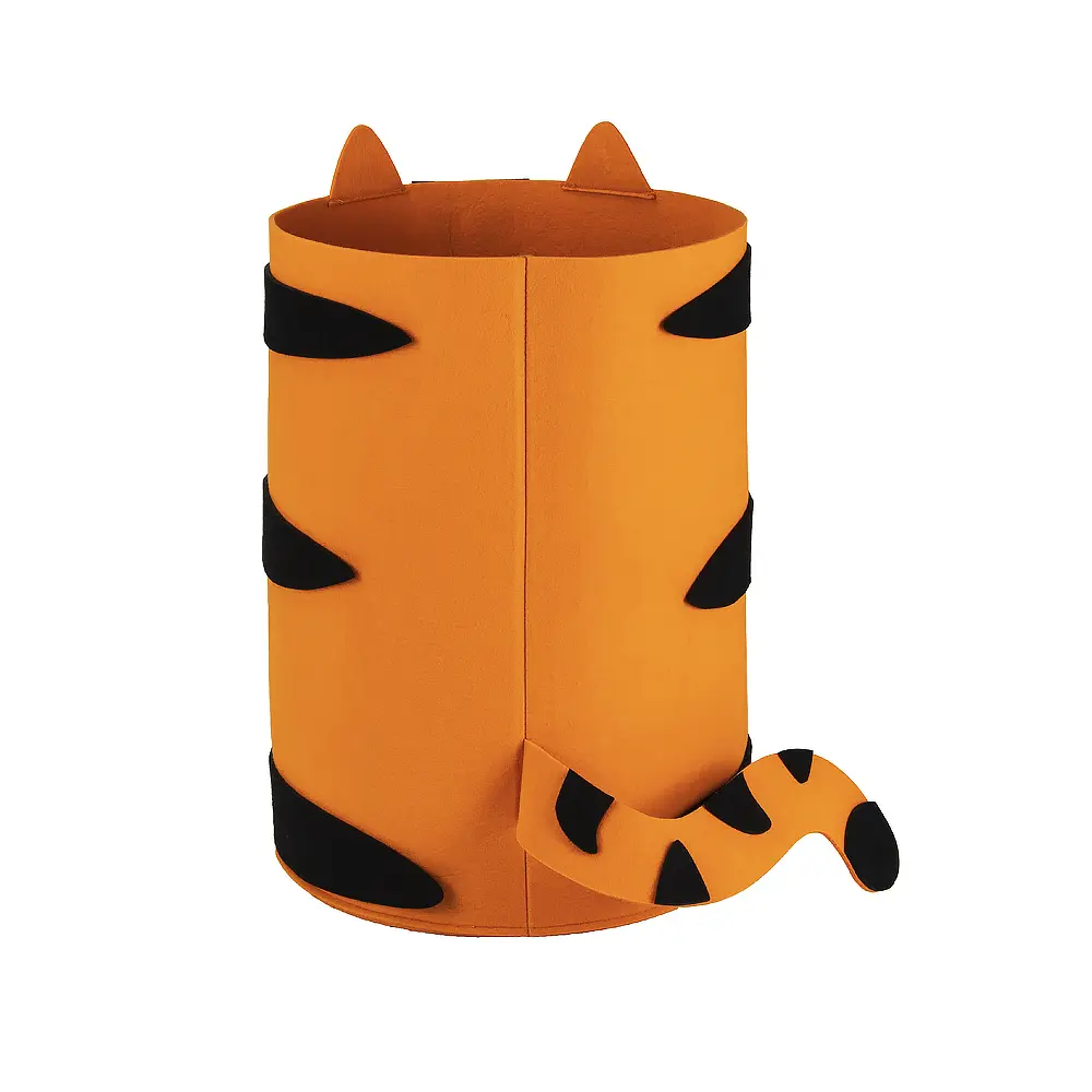 Famous Cartoon Animal Felt Toy Storage Basket with Customized Logo Felt Laundry Hamper Quotes, Company