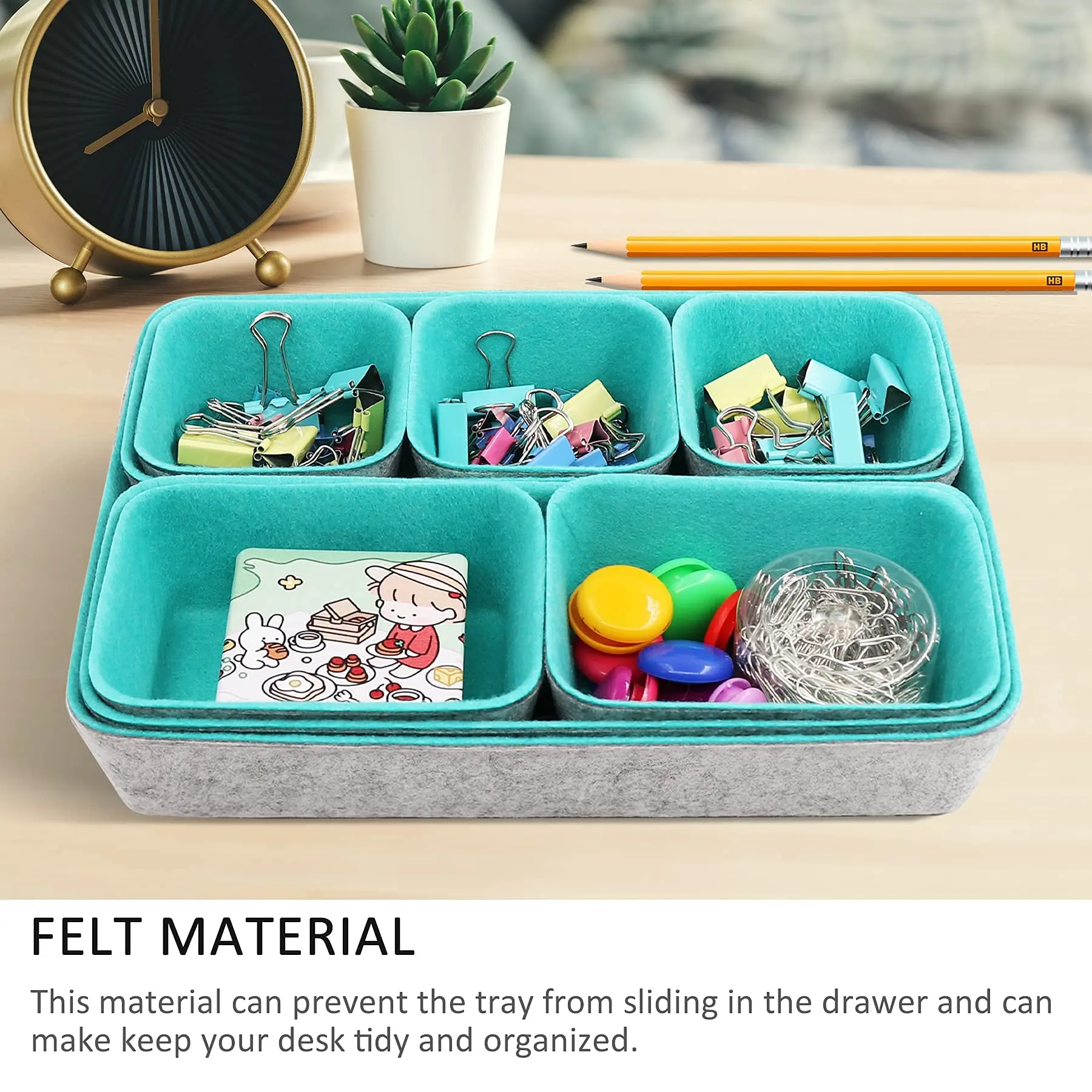 Discount Double Color Set of 8 Drawer Organizer Set Felt Storage Bin Felt Desk Organizer Storage Basket Manufacturers, Manufacturer