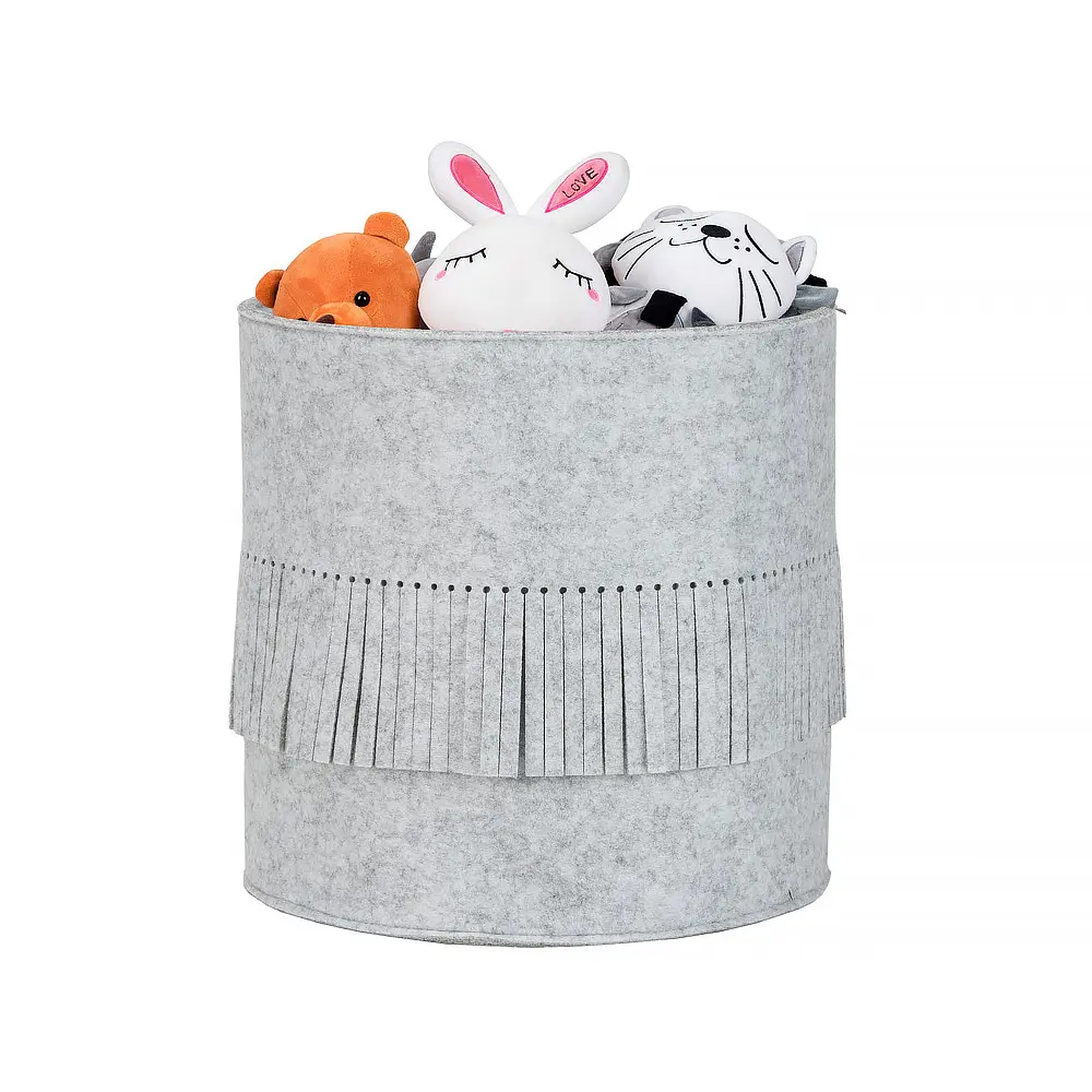 ODM Modern Style Fashion Home Felt Laundry Hamper with Tassel Design Felt Cloth Storage Basket Manufacturers, Manufacturer