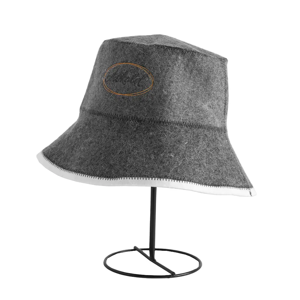OEM Factory Direct Luxury Natural Wool Eco-Friendly Soft Reusable Sauna Hat Bucket Style Customizalble Color Factories, Factory