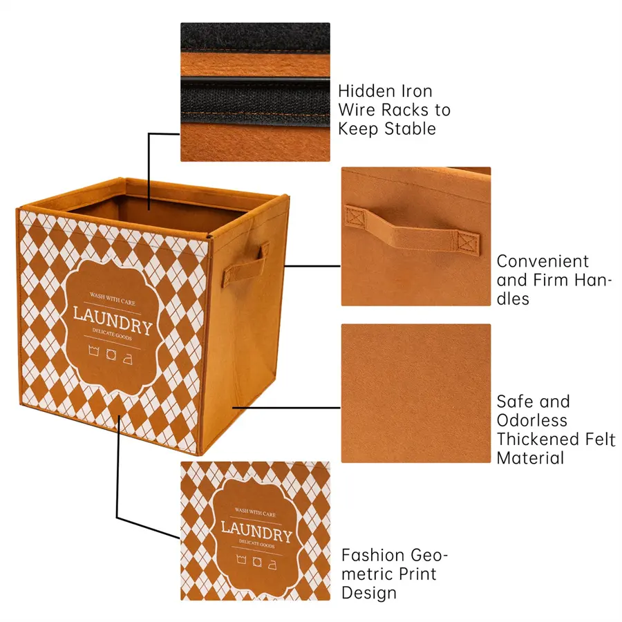 Felt Collapsible Storage Bins Closet Usage