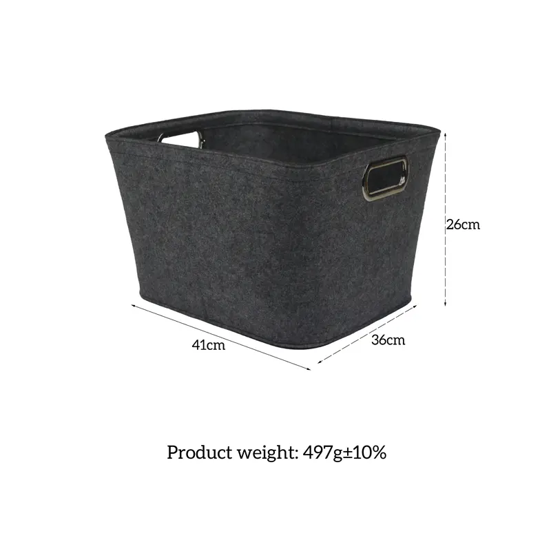 OEM Dark Grey Color Felt Storage Box with Different Size for Cloth and Felt Storage Basket Suppliers, Exporters