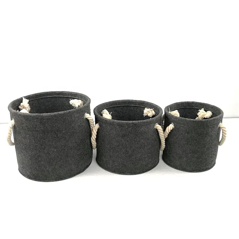 Custom Felt Soft round Kitten Puppy cushion nest bed with rope handle Supplier, Companies