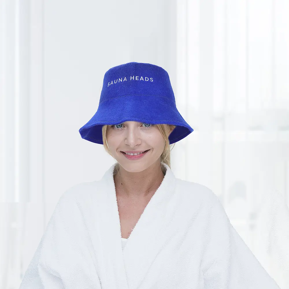 Custom High Quality 100% Wool Eco-Friendly Soft Reusable Sauna Hat Bucket Style with Custom Color and Logo Factory, Service