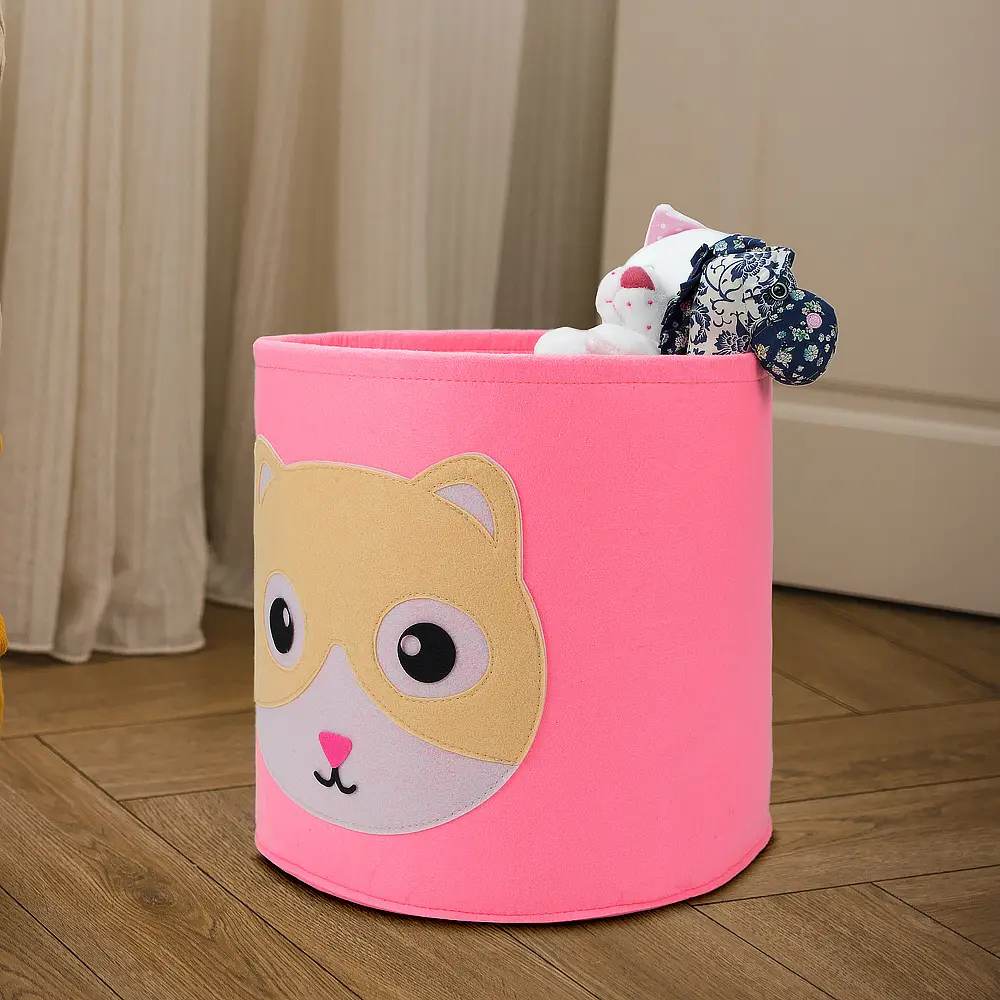 ODM Factory Wholesale Felt Storage Basket with Customized Pattern Felt Laundry Hamper Factories, Company