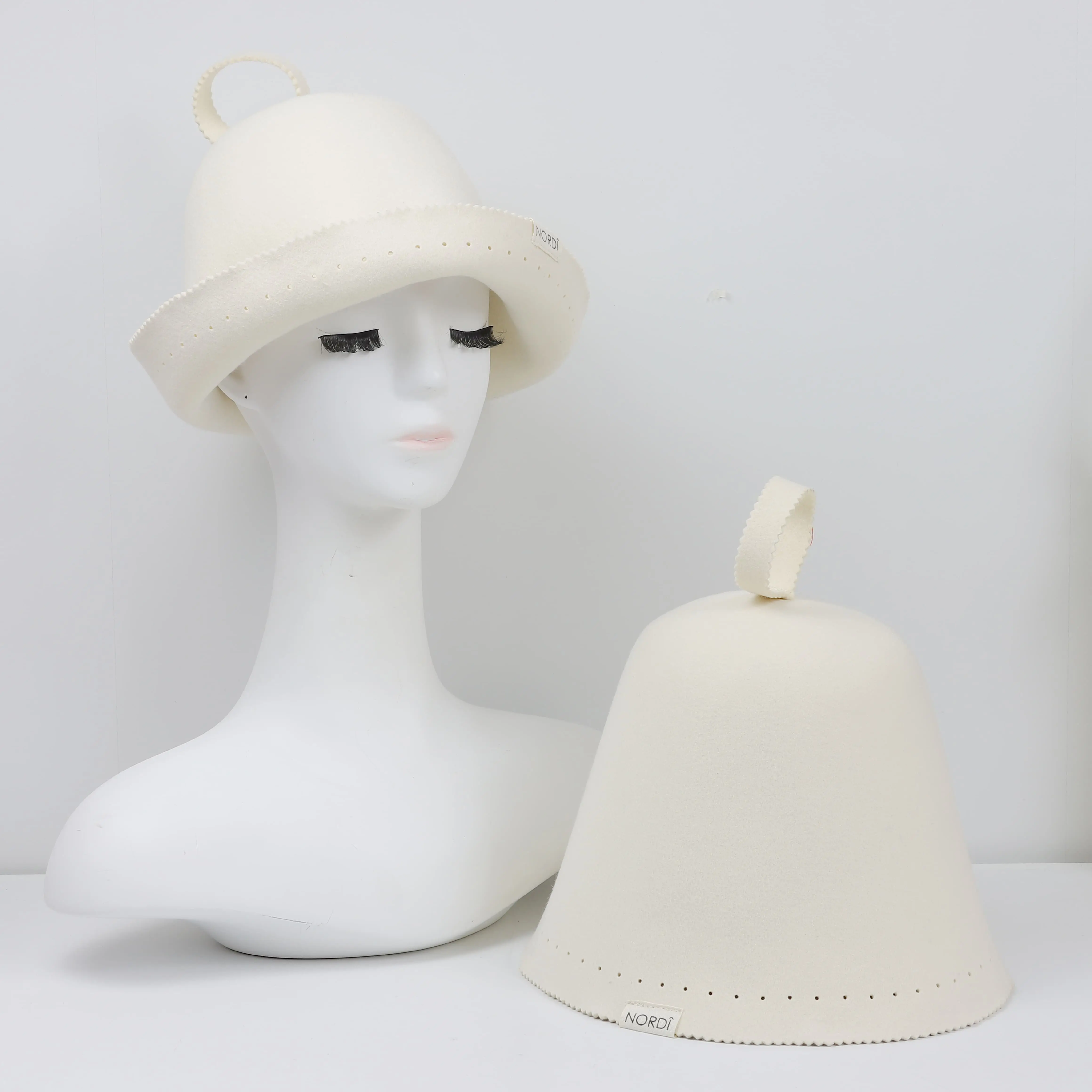 China Factory Direct Luxury Customizable Color and Logo Soft Reusable Eco-Friendly 100% Merino Wool Sauna Hat for Hair Care Quotes, Service