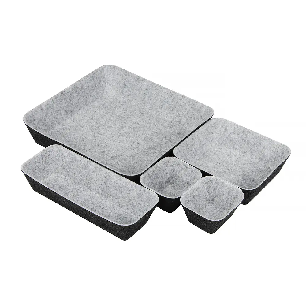 Wholesale Felt 5 Piece Desk and Drawer Organizer Tray Set Pricelist, Product