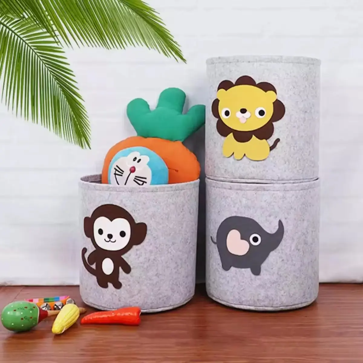 OEM Large Safe Laundry Storage Foldable Felt Laundry Basket Kid Toy Storage For Kids Clothing