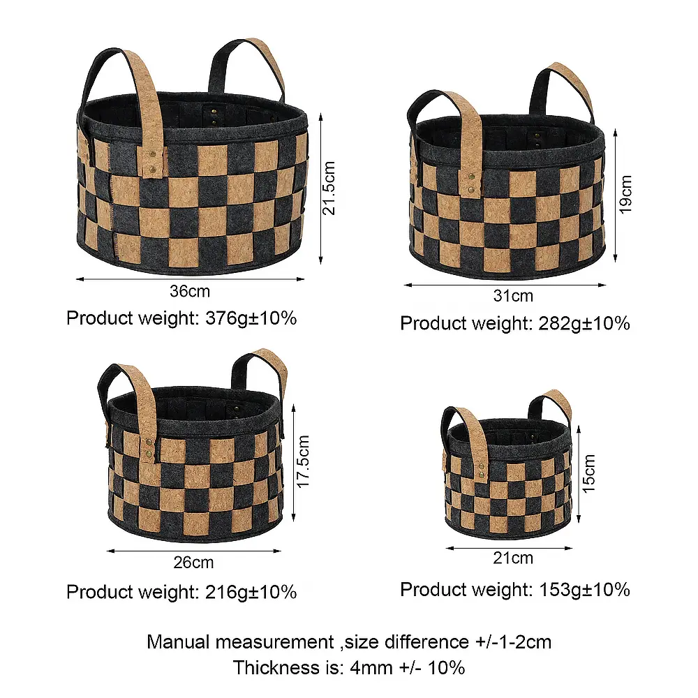 CE Certification New Arrival OEM DESIGN Round Woven Felt Set of Three with Wire Top Manufacturer, Service