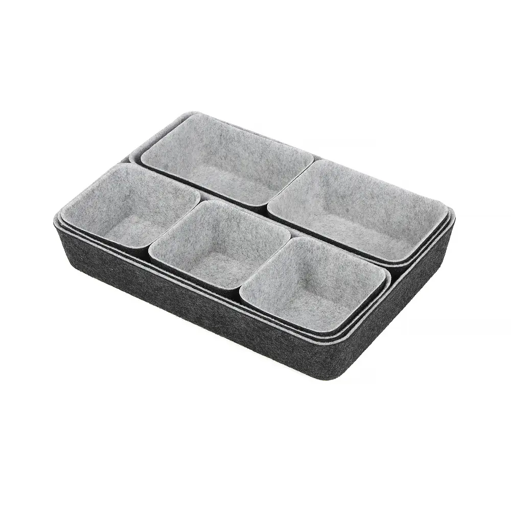 Custom Set 8 Fabric Office Drawer Organizers Felt Trays Drawers Dividers Jewelry Cosmetics Tools Wardrobe Room Bathroom Storage Bins Manufacturers, Service