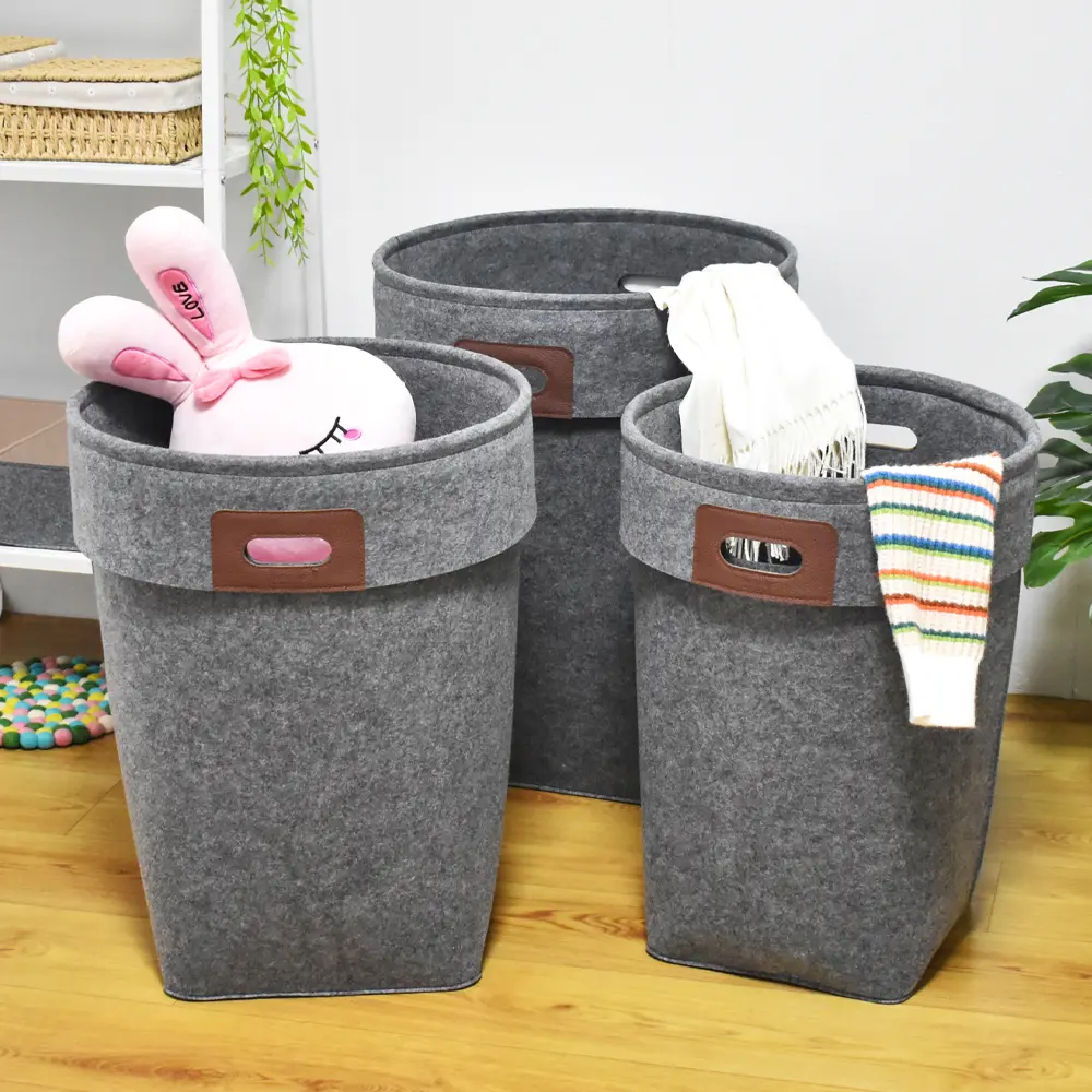 Discount Felt Laundry Hamper Stackable Storage Box Custom Felt Storage Basket for Kids Bedroom Suppliers, Service