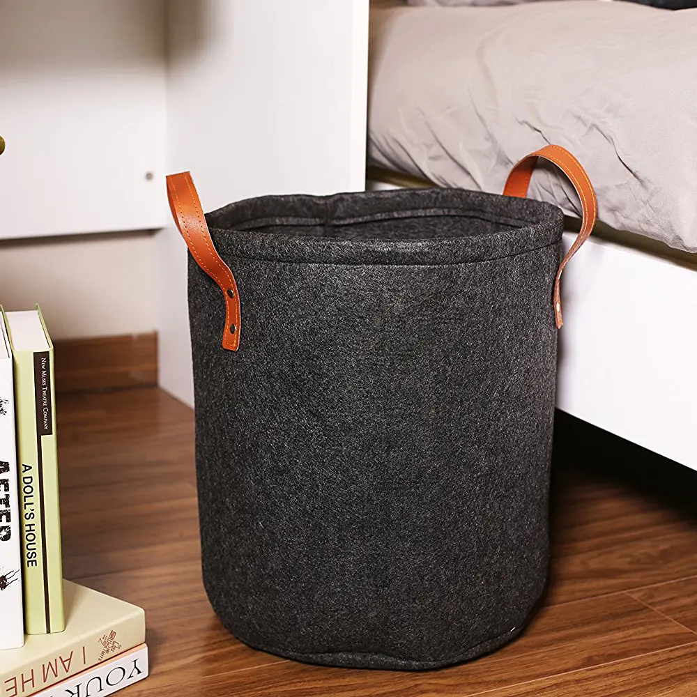 OEM New Arrival Felt Storage Basket Modern Style with PU Handles Felt Storage Basket Manufacturers, Product