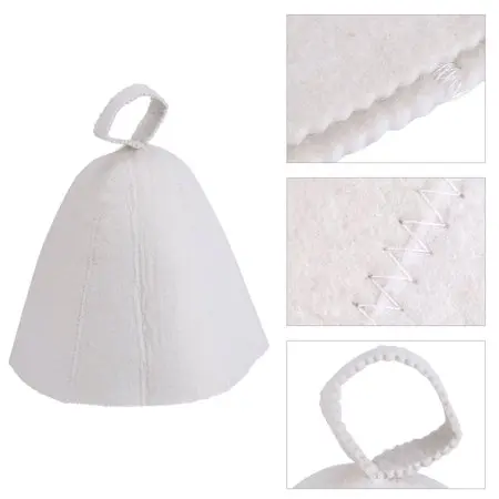 Discount 5-Piece White Wool Sauna Hat - Thermal Insulated, Heat-Resistant for Steam Room/Spa | Unisex Comfortable Headwear Quotes, Pricelist