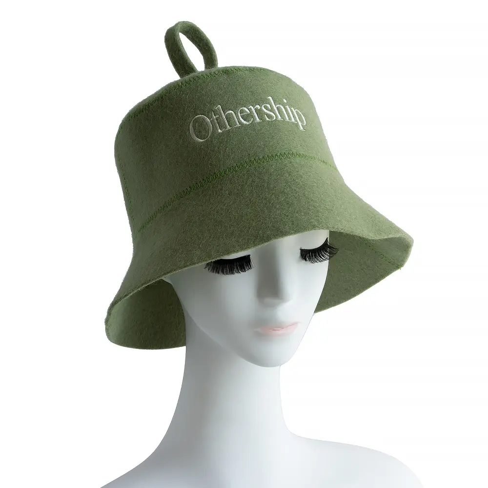 Custom Color Adults' Sauna Cap Soft Felt Bucket Sauna Hat Room Spa Protection of Head Sauna Accessories