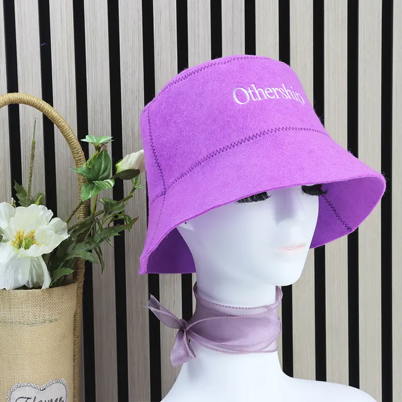 Custom Hot Sale Luxury Eco-Friendly Reusable Soft Wool Felt Adult Sauna Hat with Custom Color for Cooling and Hair Care Manufacturer, Pricelist