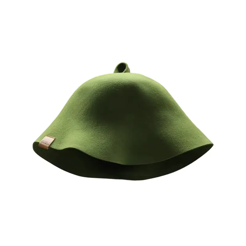 China New Arrival Luxury Merino Wool Soft Reusable Custom Embroidery Logo Sauna Hat for Cooling and Hair Care Unisex Adult Exporters, Quotes