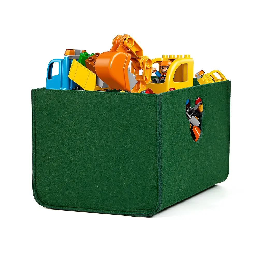 Wholesale Cartoon Felt Storage Basket with Unique Handles Green Storage Basket Felt