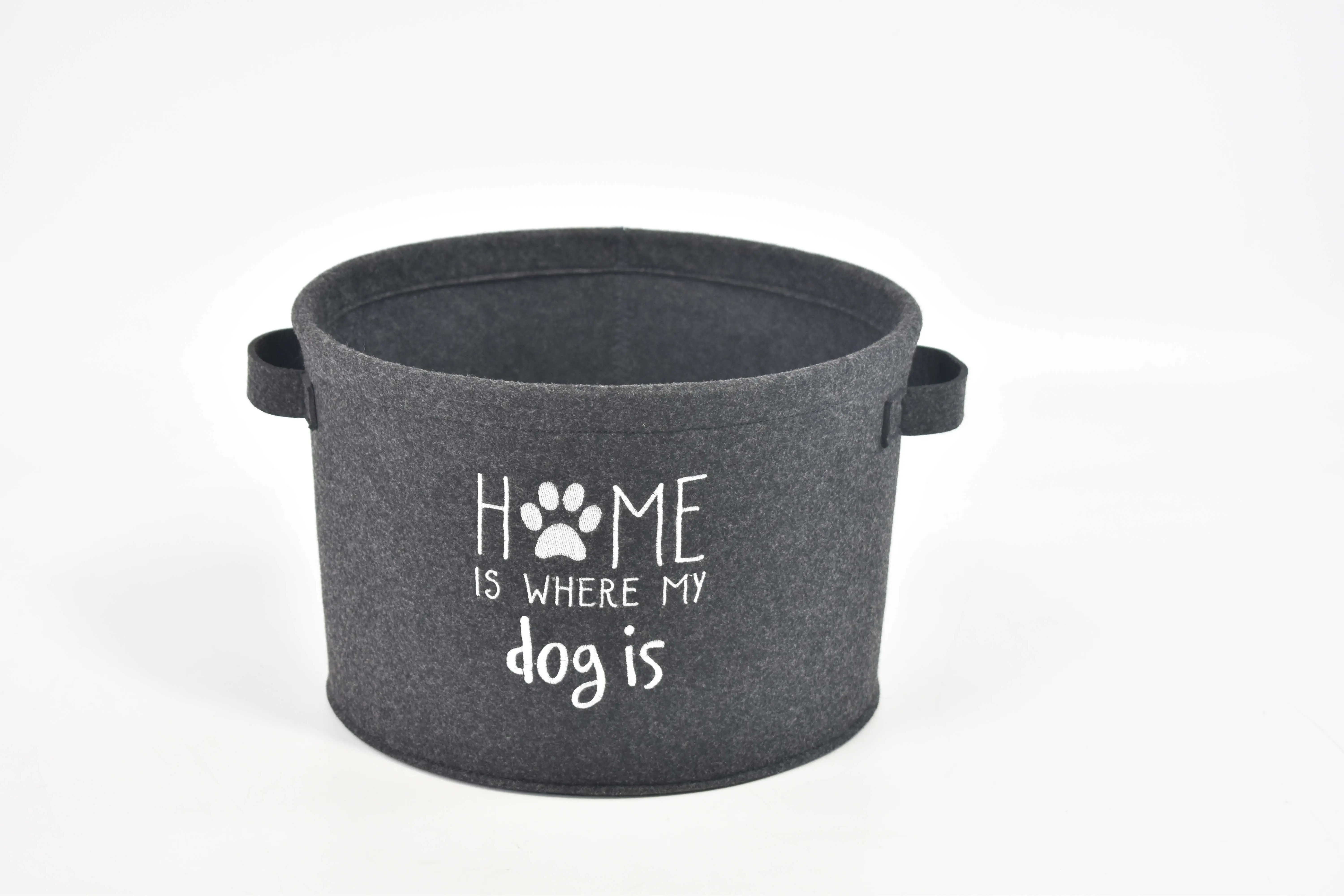 Famous Customized Cartoon Pet Preform Dog Toy Storage Gift Felt Toy Basket Manufacturers, Company