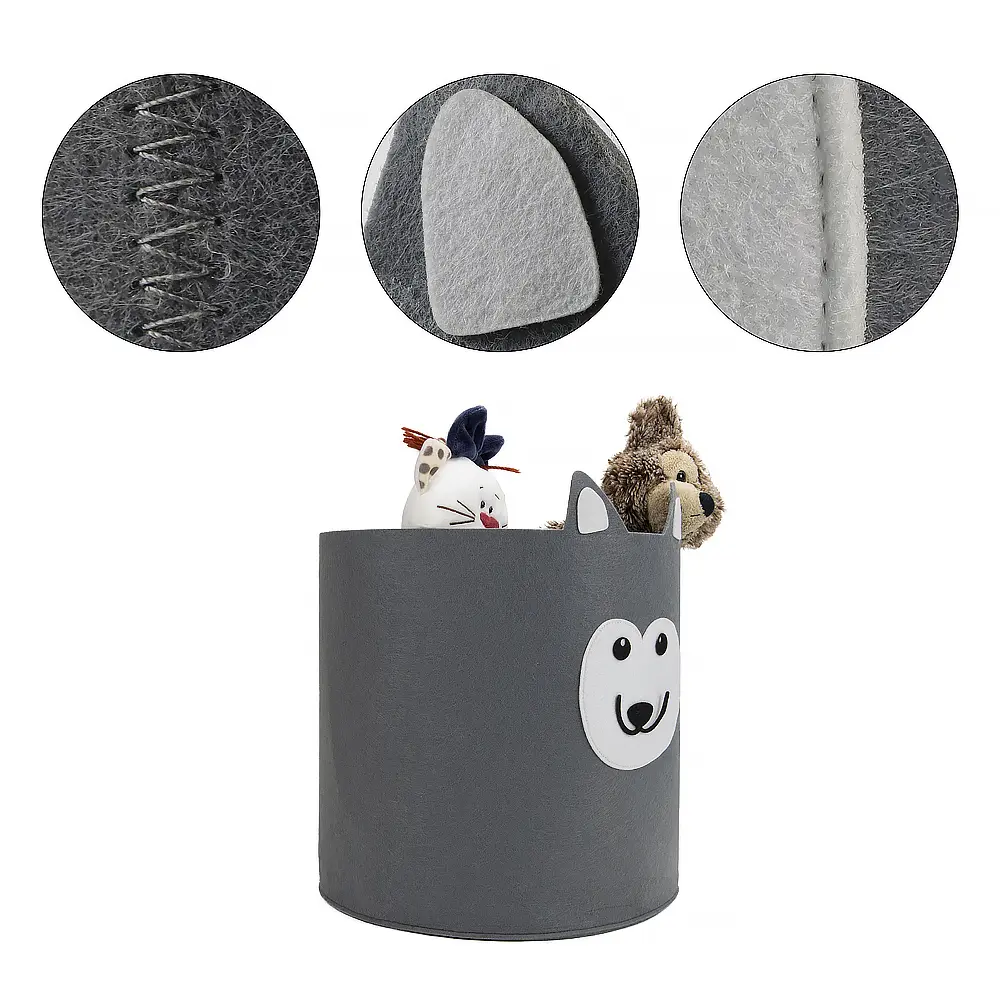 Wholesale High Quality Cartoon Animal Felt Storage Basket with Large Capacity Children's Toy Storage Basket Factory, Companies