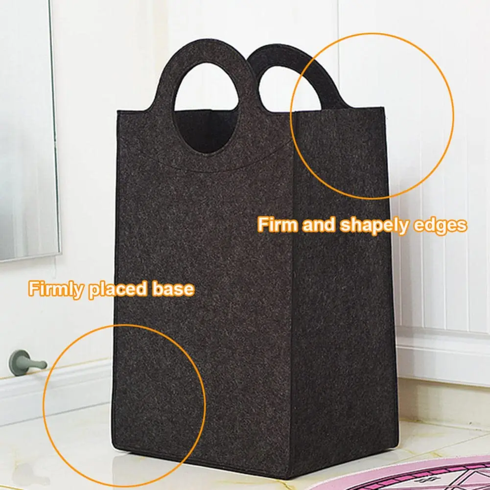 Big Decorative Felt Laundry Hamper - Detail Close-up
