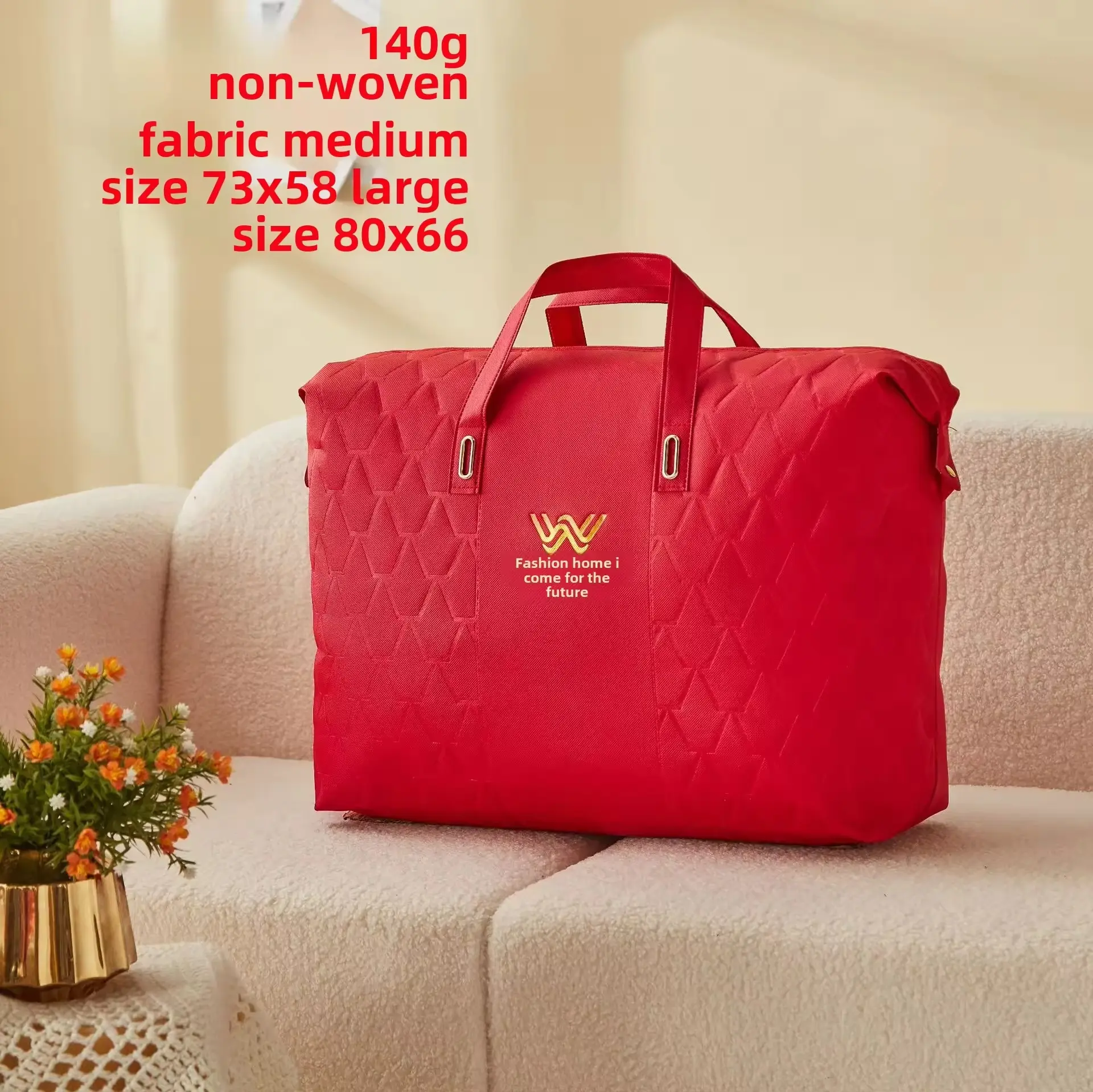 Custom Thickened Soft Quilt Packing Bag Fashion Bedding Storage Bag with Zipper Non-woven Home Textile Bag Exporter, Exporters