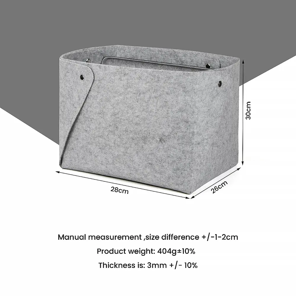 CE Certification Best Selling Modern Felt Storage Basket with Removable Snap Button Storage Basket Supplier, Factory