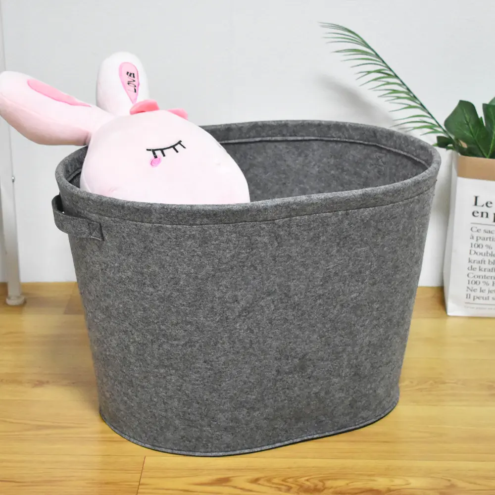 Cheap Non Woven Felt Laundry Basket Bag With Handles Collapsible Freestanding Clothes Large Storage Basket For Bedroom Foldable Suppliers, Exporters