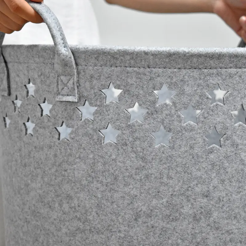 Large Felt Laundry Hamper - Detail Close-up