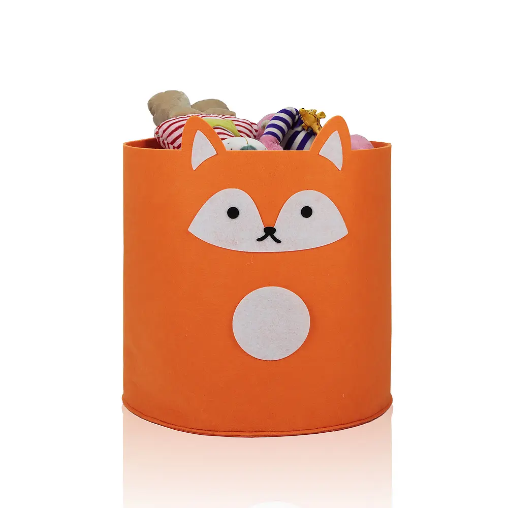 Wholesale Factory New Arrival Fox Felt Storage Basket with Large Capacity Children Toy Basket Felt Manufacturer, Companies