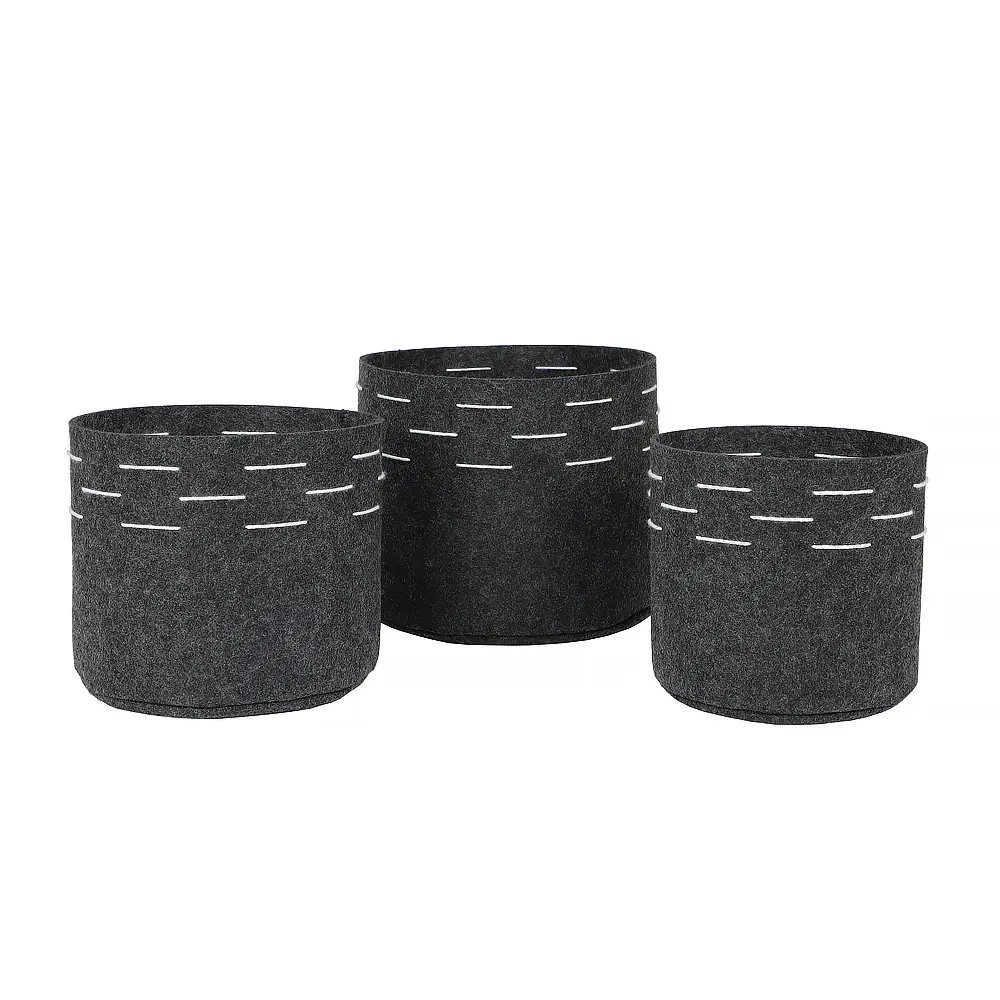 Buy Deep Gray Round Felt Set of Three with Exquisite White Top Decoration Pricelist, Companies