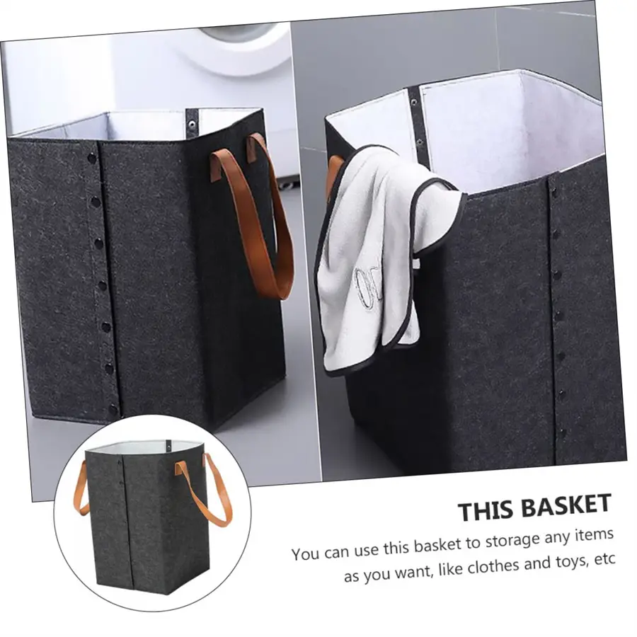 Felt Laundry Basket Household Felt Cloth Storage B09nrv