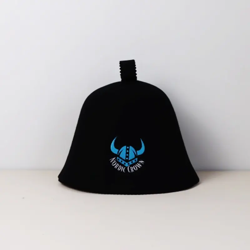 Wholesale High Quality Eco-Friendly Luxury Merino Wool Sauna Hat Soft Reusable Custom Embroidery Logo for Cooling Hair Care Unisex Adult Exporters, Product