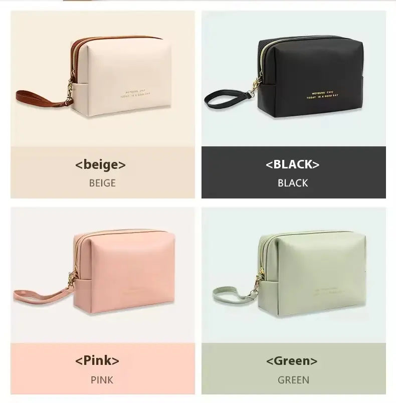 Famous Women's PU Makeup Bag Travel Toiletry Bag Cream Cosmetic  Bag with Zipper Closure Fashion Style Factory, Pricelist